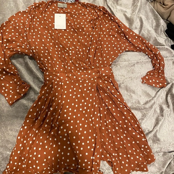 asos burnt orange dress